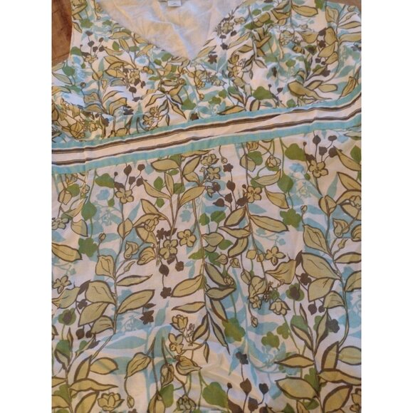 Ann Taylor LOFT Womens Petite Sleeveless V-Neck Floral Top 8P Green - Picture 3 of 11